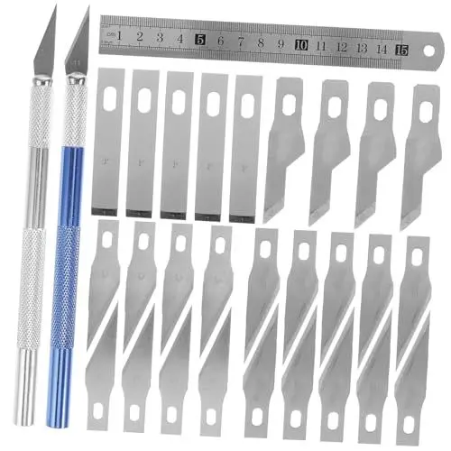 Produktbild: NUOBESTY Tonwerkzeuge 1 Satz Hobby-Bastelmesser-Set Schneidwerkzeug für Lederhandwerk Modelle Holzschnitzwerkzeuge Bastelmaterial Schneidewerkzeug für Vinylhandwerk Papier geschnitten