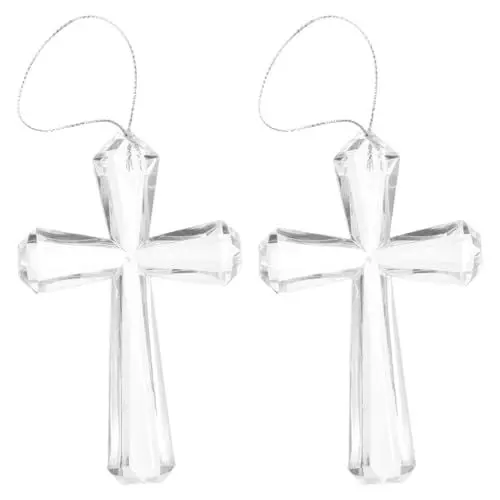 Produktbild: NUOBESTY Transparentes Kreuz Acryl Kreuz Anhänger Kreuz Hängedekoration Für Osterbaum 2St