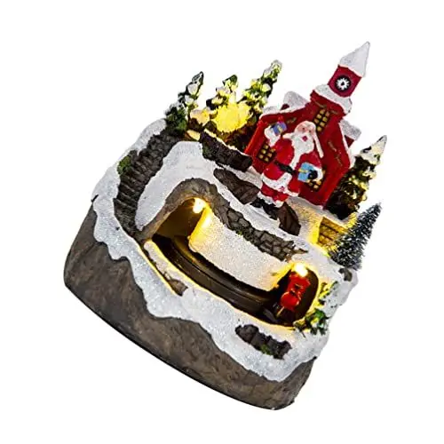 Produktbild: NUOBESTY Weihnachtliches Musikhaus Harz Weihnachtsszene Weihnachtsferiendorf Weihnachtsdorf Beherbergt Figur Beleuchtetes Gebäude Mini Weihnachtsdorf Miniatur Mit Lichtern Liebhaber