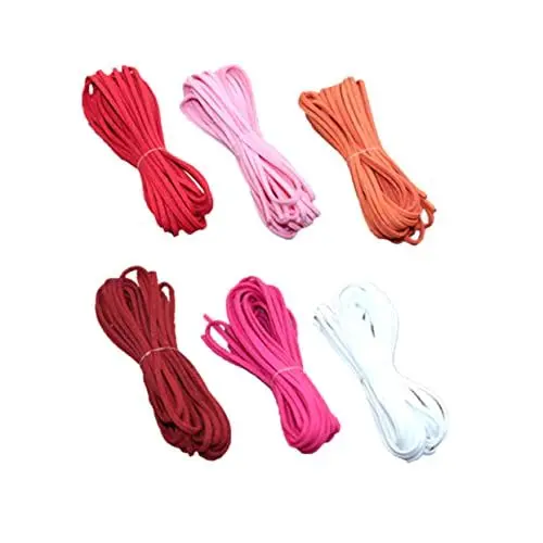 Produktbild: NUOBESTY Hochfeste 3 Mm Flache Kunstlederschnüre 6 Farben 5 M Wildlederschnur für Die Schmuckdekoration
