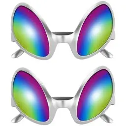Produktbild: NUOBESTY skurrile Alien Brille Alien Kostüm Brille dekorative Brille Foto Requisiten Party Brille Party Favors 2ST (Silberrahmen)