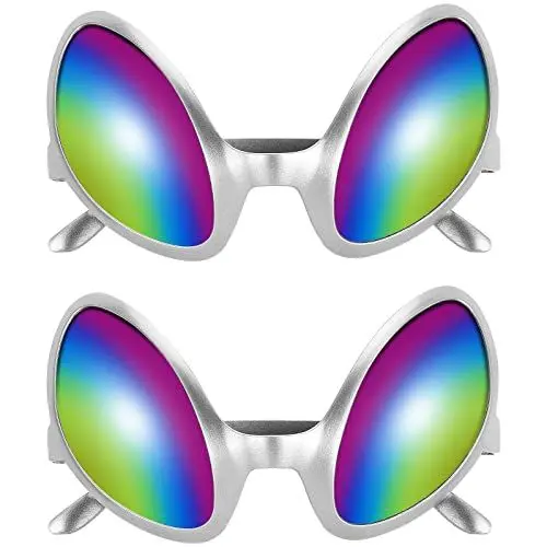 Produktbild: NUOBESTY skurrile Alien Brille Alien Kostüm Brille dekorative Brille Foto Requisiten Party Brille Party Favors 2ST (Silberrahmen)