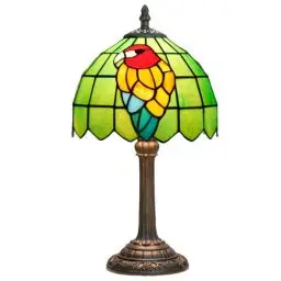 Produktbild: NUODITOS Tiffany Papagei Lampe Grün Buntglas Tischlampe Nachttischlampe Leselampe für Zuhause Büro Schlafsaal Bar Dekorieren Retro Einzigartig Niedlich Akzent Dekor Schreibtischlampe