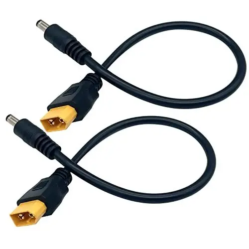 Produktbild: Nuofany 2Packs DC5.5x2.1mm zu XT60 Ladekabel XT60 weiblicher Bullet Connector zu DC5.5x 2.1mm weiblicher Adapterkabel für TS100 Lötkolben, FPV Monitor Power, Drone Power Kabel