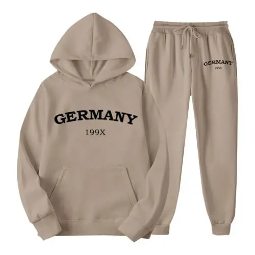 Produktbild: nuoke Damen Kleidung, Jogginganzug Damen Set Sweatshirt Und Jogginghose Warmes Trainingsanzug Langarm Sportanzug Sport Outfit Damen Set Zweiteiler Elegant Jogger Set Bequem Baggy Stretch