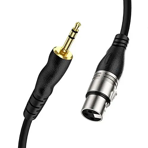Produktbild: NUOSIYA XLR auf Klinke 3,5 mm auf XLR-Mikrofonkabel, XLR-Buchse auf Klinke, symmetrisches Audio-Stereo-Kabel, 3-poliges Verbindungskabel für Laptop, Kamera, Sound, DV(2 m)