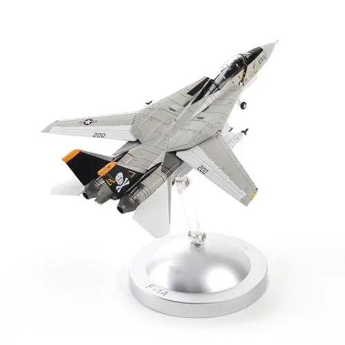 Produktbild: NUOTIE F-14A Tomcat 1/100 Metall Flugzeug Modellbausätze mit Ständer VF-84 Jolly Rogers DieCast Alloy Fighter Modell Jet Replik Vorgefertigte Militärflugzeugsammlung für Display oder Geschenk