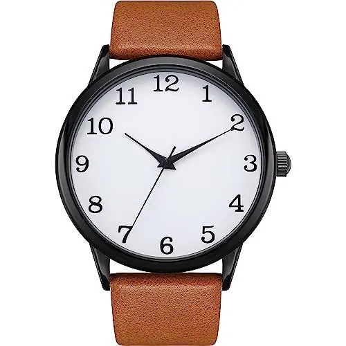 Produktbild: NUOVO Herrenuhr Analoge Quarzuhr Braun Lederarmband wasserdichte Uhr Herren Business Uhr Classic
