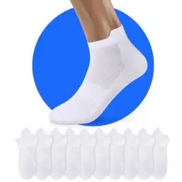 Produktbild: NUOZA Sneaker Socken Damen 39-42 Weiß Sneakersocken Herren Kurz Sportsocken Laufsocken Damensocken Tennissocken Anti Schweiß 10 Paar