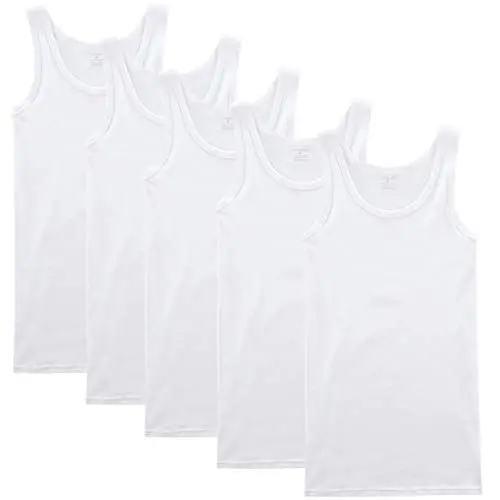 Produktbild: NUOZA Unterhemd Herren Tank Top 5er Pack Feinripp Muskelshirts Baumwolle alle Größen und Farben-Weiß,M