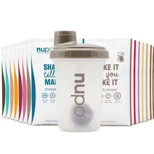 Produktbild: NUPO® Diät Shakes zum abnehmen (PROBIERPAKET mit SHAKER) - 7x Abnehm Shake 3x Diät Suppen & 5x Meal Replacement - Trinkmahlzeit zum abnehmen