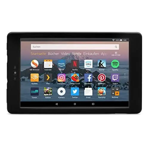 Produktbild: Nupro Stoßfeste Hülle für Fire HD 8-Tablet, Schwarz