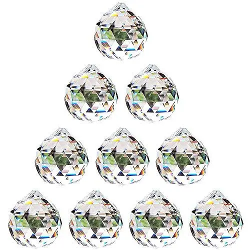 Produktbild: NUPTIO 30mm Klares Kristallkugel Prisma - 10 Stück Hängender Anhänger Suncatcher für Deckenleuchter, Feng Shui, Heim für die Hochzeit, Büro-Dekorationen