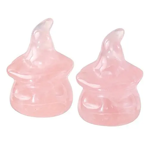 Produktbild: Nupuyai 2 Stück Halloween Kürbis Figur Mini Kristallfiguren Set, Geschnitzt Rosenquarz Stein Statue Halloween Gespenst Geist Kürbis Deko Geschenk