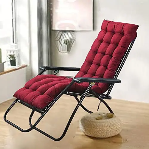 Produktbild: Nur Kissen Für Sonnenliegen, 170 X 53 cm Dick, rutschfest, Liegekissen, Faltbar, Hohe Rückenlehne, Rattan-Stuhlkissen, Garten-Lounge-Stuhlkissen, Ersatz-Sitzkissen