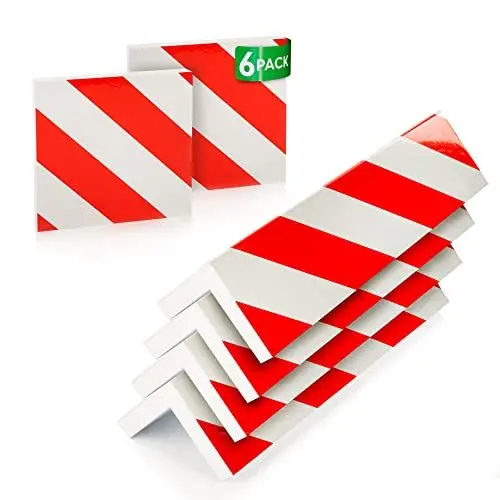 Produktbild: NURADA - Garagen Wandschutz. Wandpolster Selbstklebend. Schaumstoff Selbstklebend. Kantenschutz Garage. Wandschutz Garage. Garage Türschutz Auto. (4 Einheiten 40x20x2cm + 2 Einheiten 20x20x2cm) (Rot)