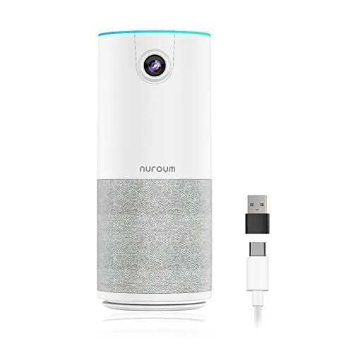 Produktbild: Nuroum Videokonferenz-Webcam mit Mikrofon&Lautsprecher, C10 1080P Kamera für Videokonferenz, Rauschunterdrückung/90° FOV/3m Reichweite, USB Plug&Play Freisprecheinrichtung für PC Windows/Mac