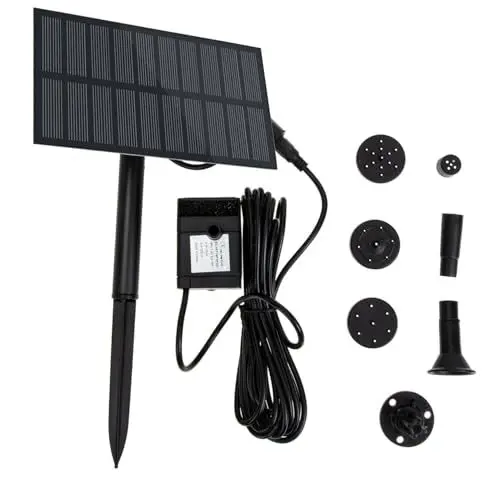 Produktbild: NUSITOU 1 Satz Solarbrunnen Aquarium-Dekor Außenschlauch Solarbetriebene Wasserspielpumpe Outdoor-Dekor solarbrunnem wasserfontäne solar schwimmender Brunnen schwimmende Pumpe Abs Black