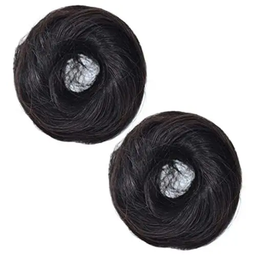 Produktbild: NUSITOU 2St Kugelkopf Perücke synthetisches Haarknotenseil Haarknotenformer Ring glatte Echthaarperücke Perücke Haarseil Haargummis Pferdeschwanz Haarschmuck Brötchen Krapfen