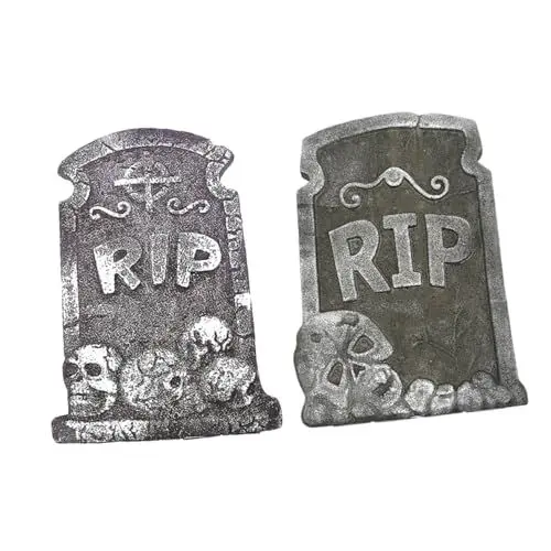 Produktbild: NUSITOU Halloween-grabstein- 2 Stück Realistische Formen Halloween-friedhofsdekorationen Für Partyzubehör Zufälliger Stil