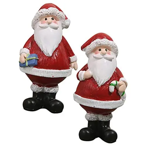 Produktbild: NUSITOU 2st Weihnachtsmann-Ornamente Tischdekoration Weihnachts-Accessoire Dekorationen Mit Weihnachtsmannfiguren Niedlicher Figuren-kuchenaufsatz Herbsterntefigur Puppenhaus Miniatur Harz