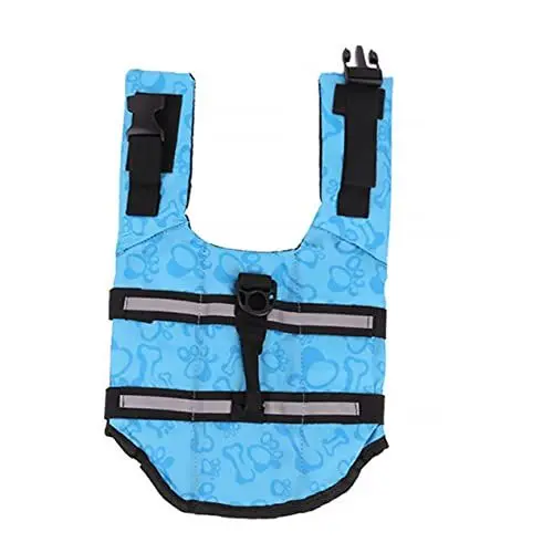 Produktbild: NUSITOU Verstellbare Weste langlebige Trainings-Schwimmweste mit Schnellverschlüssen reflektierende Weste für Hunde Blau XS