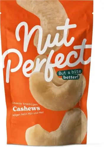 Produktbild: Nut Perfect | Cashewkerne | naturbelassen | mild im Geschmack | kürzere Transportwege durch Anbau und Verarbeitung vor Ort | Unterstützung einer Initiative für Frauen in Cashew-Kooperativen |100g