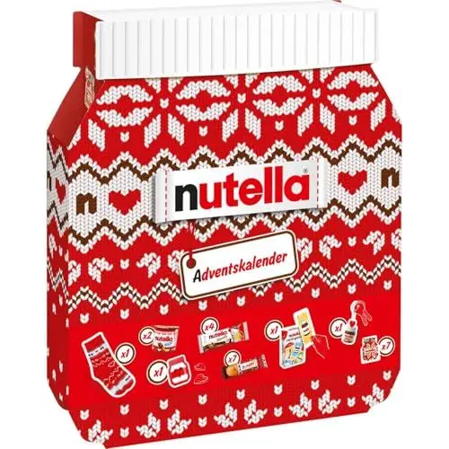 Produktbild: Nutella Adventskalender 2024, WERT 100€, 24 Geschenke Advent Kalender Brotaufstrich, für Kinder, Frauen & Männer, inkl. JUNG Cosmo Spray 100ml