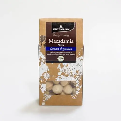 Produktbild: Nutfields Bio Macadamianüsse | geröstet & gesalzen | vegan | Bio Gourmet | 80 g
