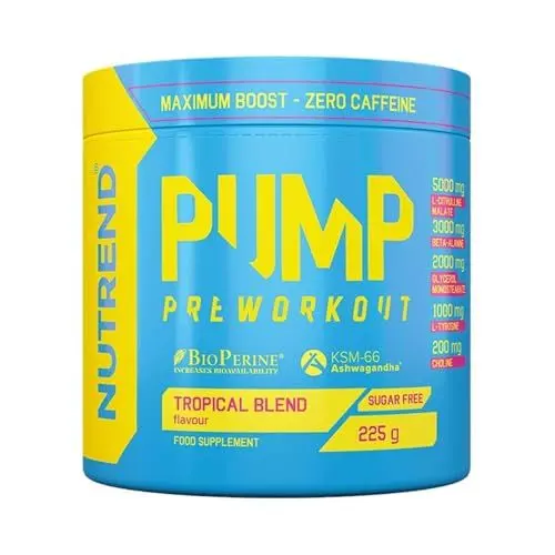 Produktbild: NUTREND PUMP Pre-Workout 225g- Der ultimative PUMP Booster für dein Training (Tropical Blend)
