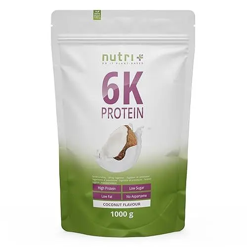 Produktbild: Nutri + Proteinpulver Kokosnuss 1 kg - Kokos Eiweißshake 83% Eiweiß - Coconut Protein Pulver - Eiweißpulver mit allen Aminosäuren Muskelaufbaupräparat