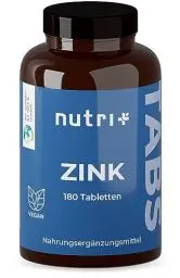 Produktbild: Zink Tabletten 25mg - vegan + hochdosiert - 180 Zinktabletten für Haut + Haare - Zinkbisglycinat ohne Zusatzstoffe/Magnesiumstearat - elementares Zinc Chelat