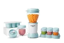 Produktbild: nutribullet Baby, Mixer für Babynahrung, Elektrischer Mixer, 200 Watt Leistung, 6 Gläschen, Gefrierschale, Silber