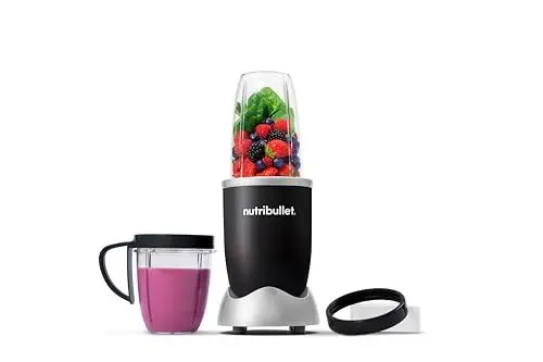 Produktbild: nutribullet Original 600, Elektrischer Mixer, Zerkleinerer, Smoothiemixer, Smoothie Maker, 600 W, To Go becjer 700ml und 500ml, Schwarz, NB606B
