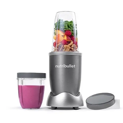 Produktbild: nutribullet Original 600, Elektrischer Mixer, Zerkleinerer, Smoothiemixer, Smoothie Maker, 600 W, To Go becjer 700ml und 500ml Grau, NB606DG, Regulär, 1er Pack