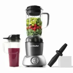 Produktbild: nutribullet Select, Elektrischer Mixer, Standmixer, Zerkleinerer, Smoothiemixer, 1.000 Watt Leistung, 2 Geschwindigkeiten, Pulsfunktion, To Go Becher,für heiße Zutaten geeignet, NB200DG, Silber