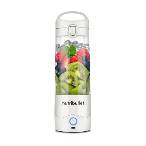 Produktbild: nutribullet Stabmixer, Stabmixer, 475ml BPA frei, Tragbarer Mixer, Multifunktionsmixer, USB-C Ladegerät, über 15 Mixzyklen, Weiß, NBP003W