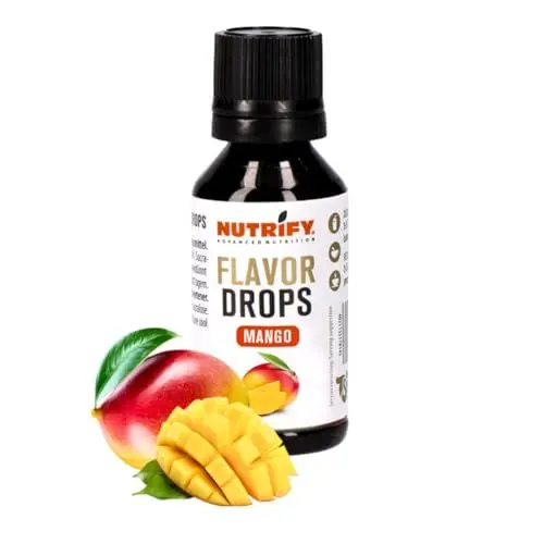 Produktbild: NUTRIFY Flavor Drops Mango 30 ml, Aromatropfen ohne Kalorien, mehr Mangogeschmack in Lebensmittel & Getränke, zuckerfrei, fettfrei, vegan, ohne künstliche Farbstoffe
