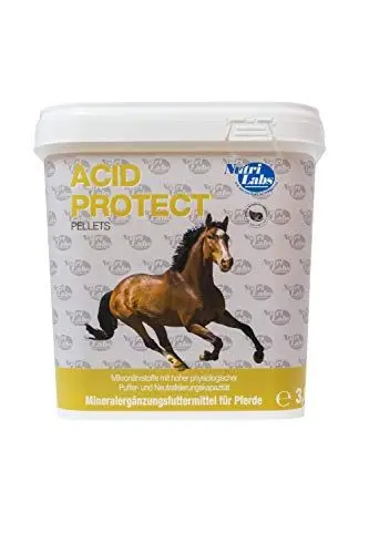 Produktbild: NutriLabs Acid Protect® Pellets für Pferde 3,6 kg - mit Bentonit, Flohsamen, Dicalciumphosphat u.v.m. - Pferd-Nahrungsergänzung Magen - Pferd Mineralergänzung - Flohsamen Pferd
