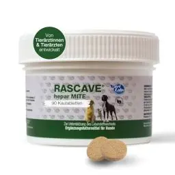 Produktbild: NutriLabs Rascave Hepar Mite Tabletten für Hunde 90 STK. - Leber-Tabletten - B Vitamine für Hunde - Gesundheitsprodukte für Hunde - Nahrungsergänzungsmittel Hund - Leberkomplex