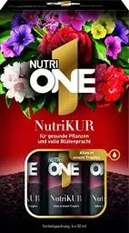 Produktbild: NutriONE NutriKUR Vorteilspack Dünger und Vitalkur für alle Zimmer- und Balkonpflanzen mit 4 Wochen Langzeitwirkung, 6x32 ml
