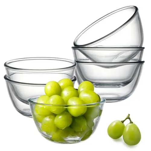 Produktbild: NUTRIUPS SalatschüSsel Glas Servierschalen Set, 6 StüCk RüHrschüSsel Glas, 500ML Dessertschalen Glasschale für Kochen, Backen, Zubereiten, Aufbewahrung