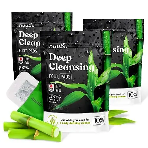 Produktbild: Nuubu Detox Fußpflaster, Entgiftungspflaster Füße(30 pflaster) für Stressabbau & Tiefschlaf Natürliche Fußpads mit Bambusessig und Ingwerpulver zur Entfernung von Giftstoffen und Reinigung des Körpers