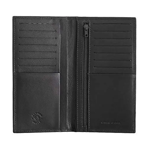 Produktbild: Nuvola Pelle große Elegante Damen-Leder-Reisebrieftasche mit 14 RFID- Kartenfächern Dunkelbraun