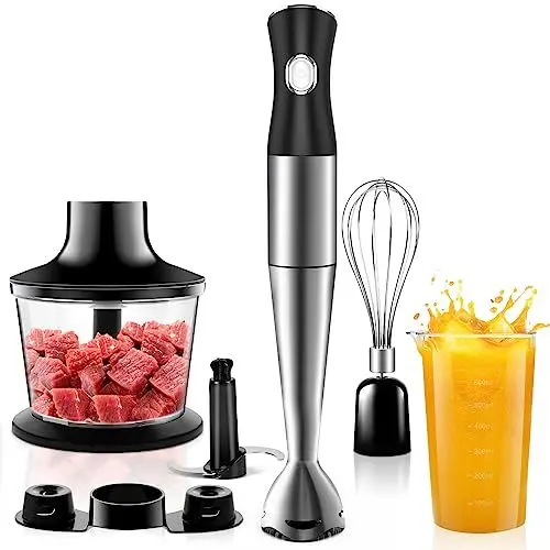 Produktbild: NWOUIIAY 1200W Stabmixer Set 6 in 1 Pürierstab Stabmixer Elektrischer Geeignet Zerkleinerer Mixer für Zerkleinern Stampfen Rühren Mixen und Eis-Crushen