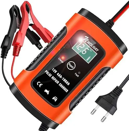 Produktbild: NWOUIIAY Batterie Ladegerät Auto 6A/12V Autobatterie Ladegeräte Intelligentes Erhaltungsladegerät Mit LCD-Bildschirm Autobatterie und Motorradbatterieladegerät