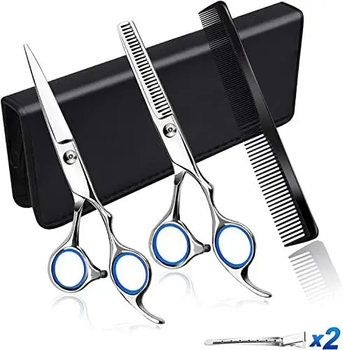Produktbild: NWOUIIAY Haarschere Set 6,7 Zoll Friseurschere Professionell Haarscheren 2 edelstahl scharfe Effilierschere präzise Haarschnitte