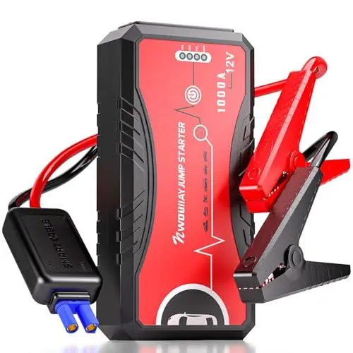 Produktbild: NWOUIIAY Starthilfe Powerbank 1000A 13200mAh 12V Tragbare Auto Starthilfe für 6.0L Benzin- und 5.0L Dieselmotoren mit LED Jump Starter für Auto usw