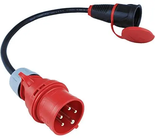 Produktbild: NWP Adapter 16A 400V Stecker Starkstrom auf 230V Schuko Kupplung - IP44-3x2,5mm² Gummischlauchleitung