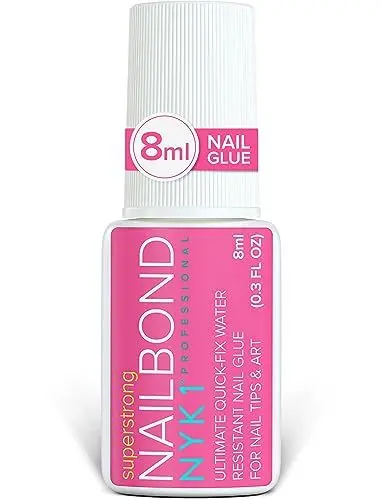 Produktbild: NYK1 NailBond Nagelkleber Für Kunstnägel Extra Stark (8ml) Pinsel On Nagelkleber Für Tips, Press On Nails Und Acrylnägel Nagel Kleber - Nagelkleber Für Eingerissene Nägel Anti-Pilz Nail Glue